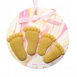 Bijenwas geboorte roze - voetjes