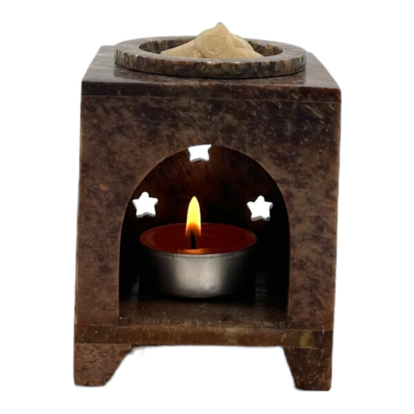 Aromalamp - speksteen - gekerfde sterretjes - Afbeelding 2