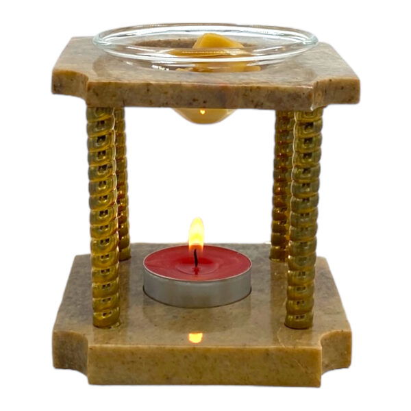 Aromalamp - speksteen - koper pilaar (groot) - Afbeelding 2