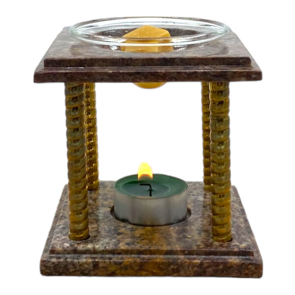 Aromalamp - speksteen - koper pilaar (groot) - Afbeelding 4