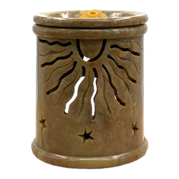 Aromalamp - speksteen - gekerfd - Afbeelding 4