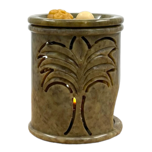 Aromalamp - speksteen - gekerfd - Afbeelding 3
