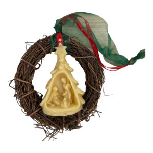 Kerstboomstal miniatuur in krans