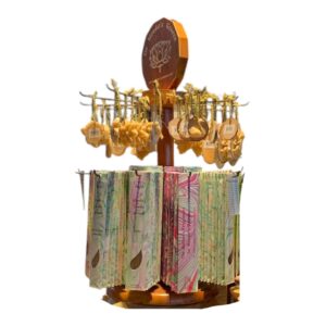 Teakhouten display, 12 prikkers
