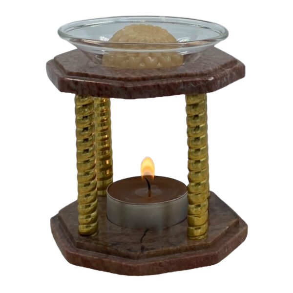 Aromalamp - speksteen - koper pilaar (klein)