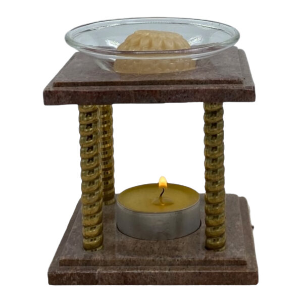 Aromalamp - speksteen - koper pilaar (klein) - Afbeelding 2