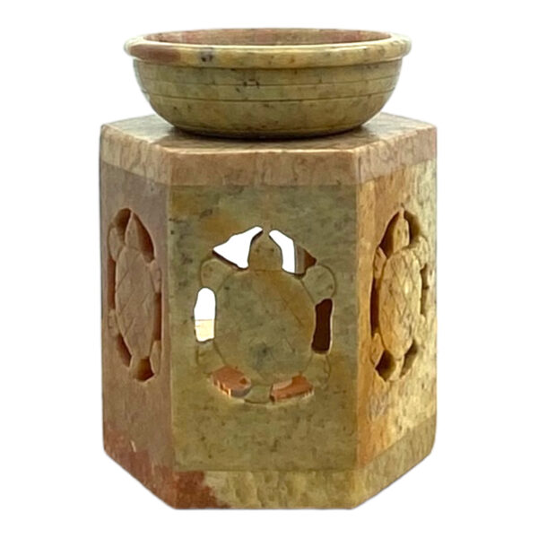 Aromalamp speksteen, met gekerfde vormen - Afbeelding 2