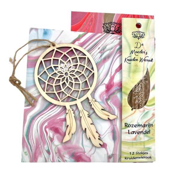 Cadeauverpakking dromenvanger (roze/paars)