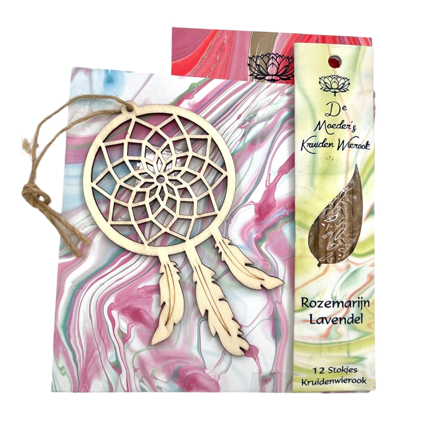 Cadeauverpakking dromenvanger (roze/paars)