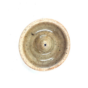 Keramiek wierookhouder rond glad/beige