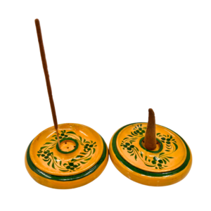 Wierookhouder speksteen handbeschilderd